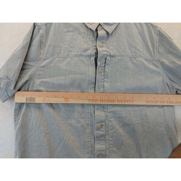 Gramicci Original Freedom Light Blue Cotton Button Short Sleeve Shirt Medium - Picture 7 of 16